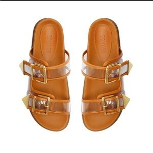 Schutz Naomi Vinyl Leather Sandal
